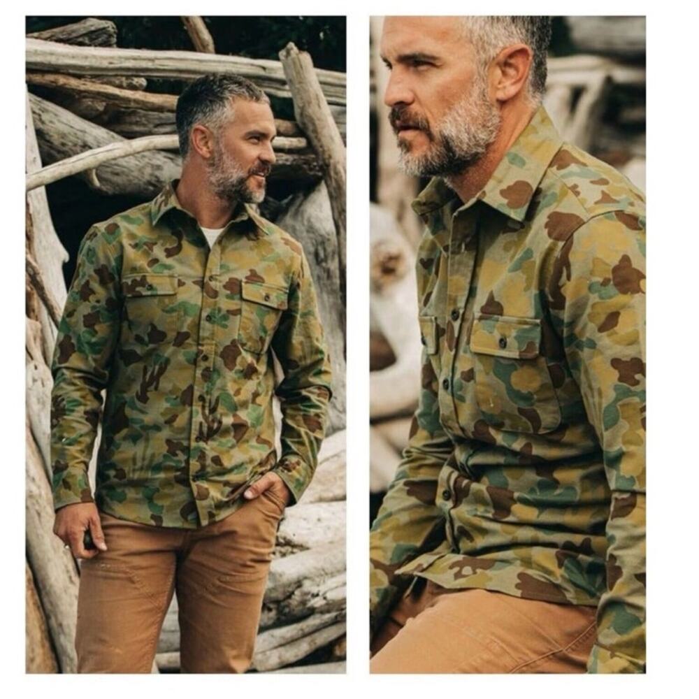 Taylor Stitch Yosemite Camo Shirt Button Down Flannel size 38 / SMALL